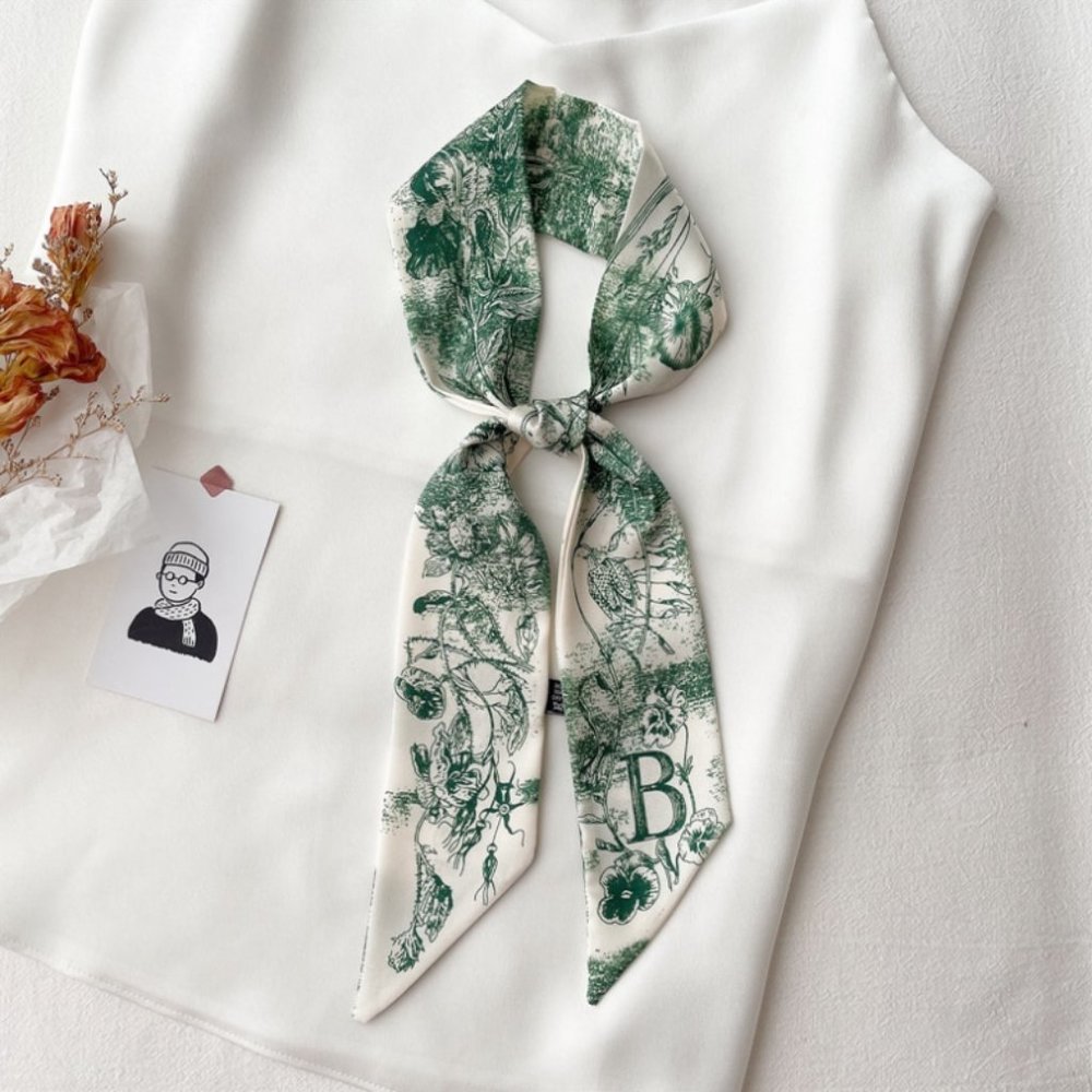 Initial B twilly scarf